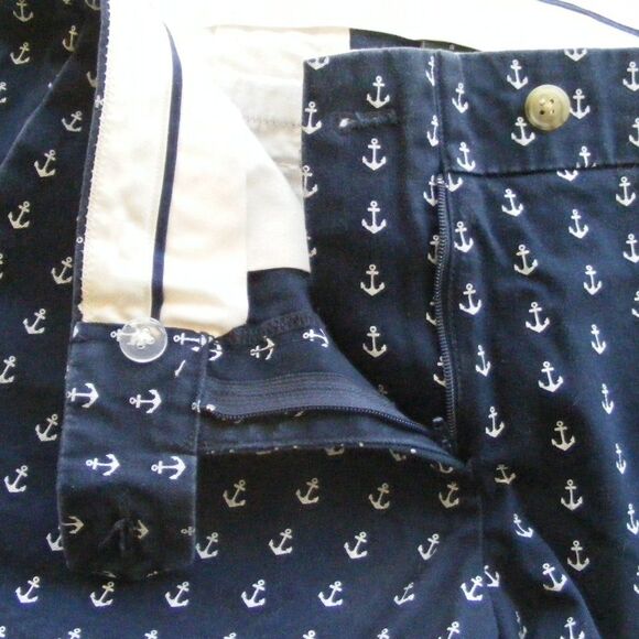 J.Crew Factory Shorts, 8, Chino, Blue, Anchors, Pockets, Zipper - Picture 8 of 13